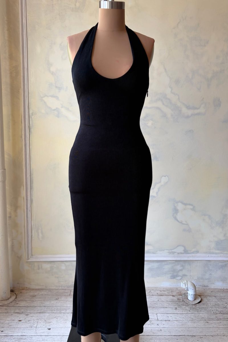 Halter Supermodel Dress in Noir Sample