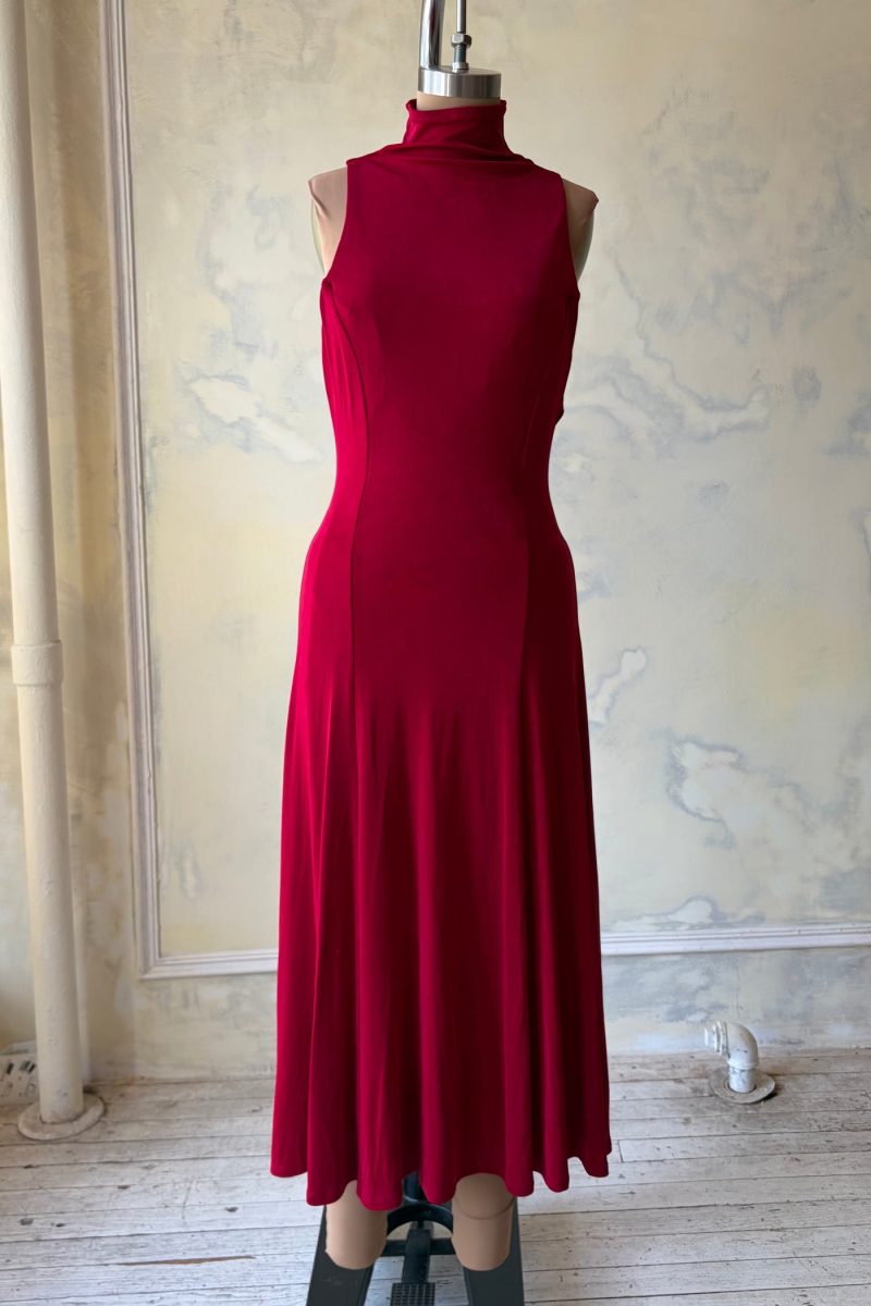 Mock Neck Supermodel Dress in Scarlet Sample