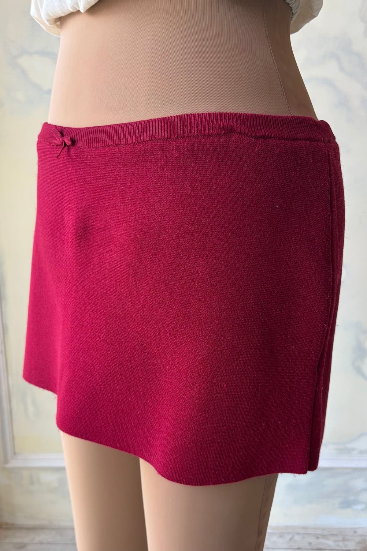 Knit Mini Skort in Ruby Sample