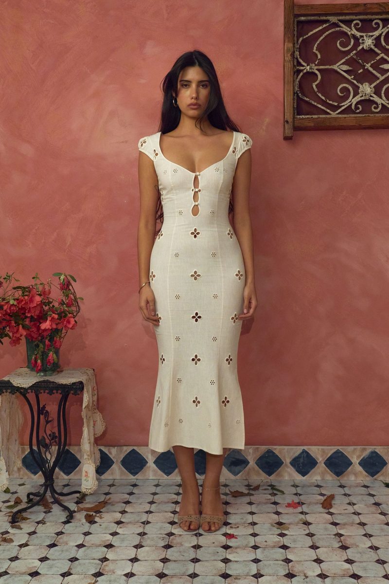 Maria Dress in Leite