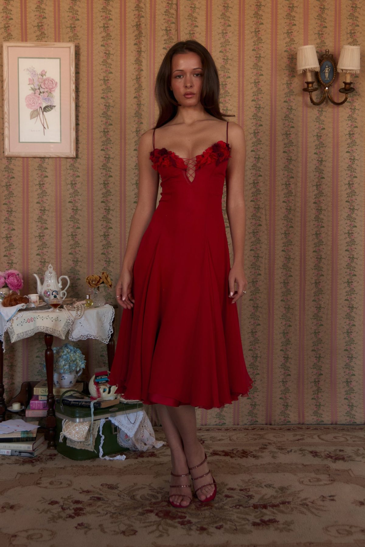 Valentina Dress in Scarlet