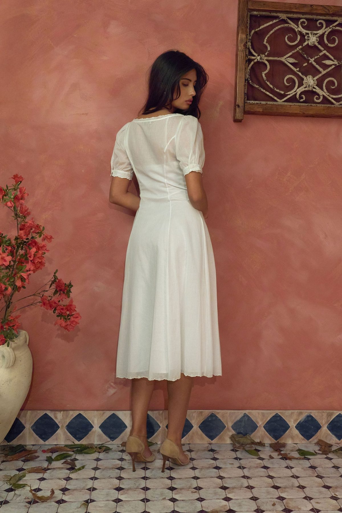 Tea For Two Dress in White Rose