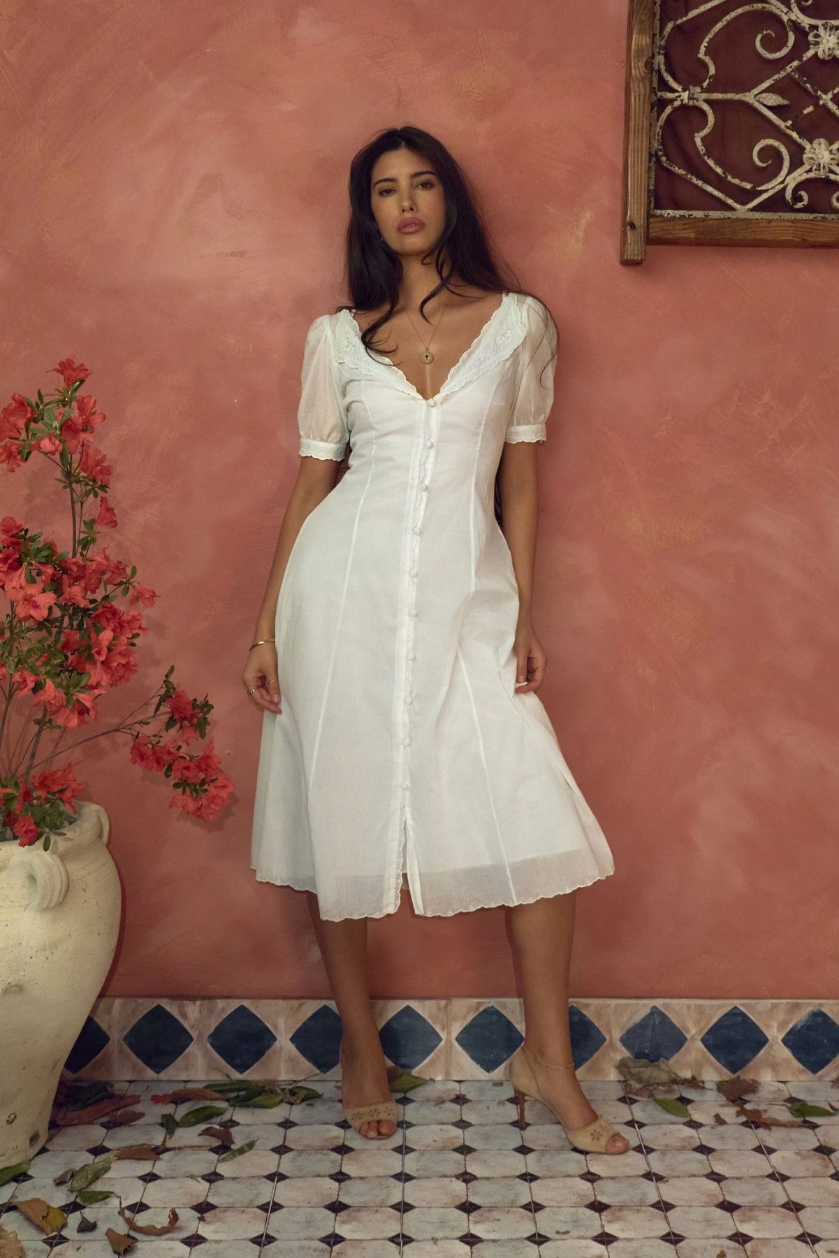 Tea For Two Dress in White Rose