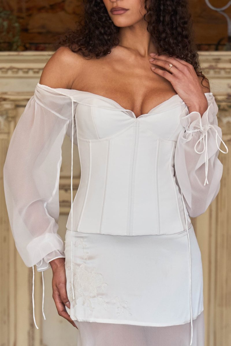 Vamp Bustier Top in Pearl